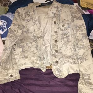 Jean Jacket with Camo Roses